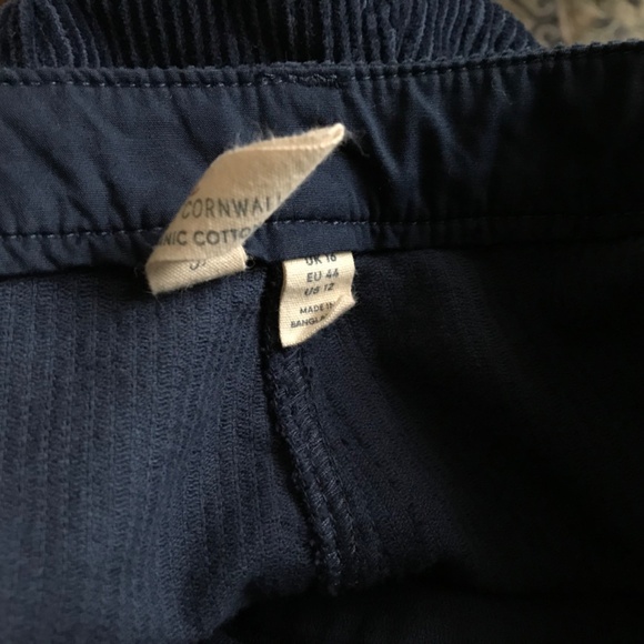 Seasalt Cornwall Porfell Trousers 100% organic cotton corduroy pants UK16 - Picture 4 of 6